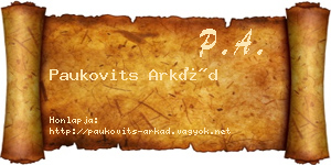 Paukovits Arkád névjegykártya